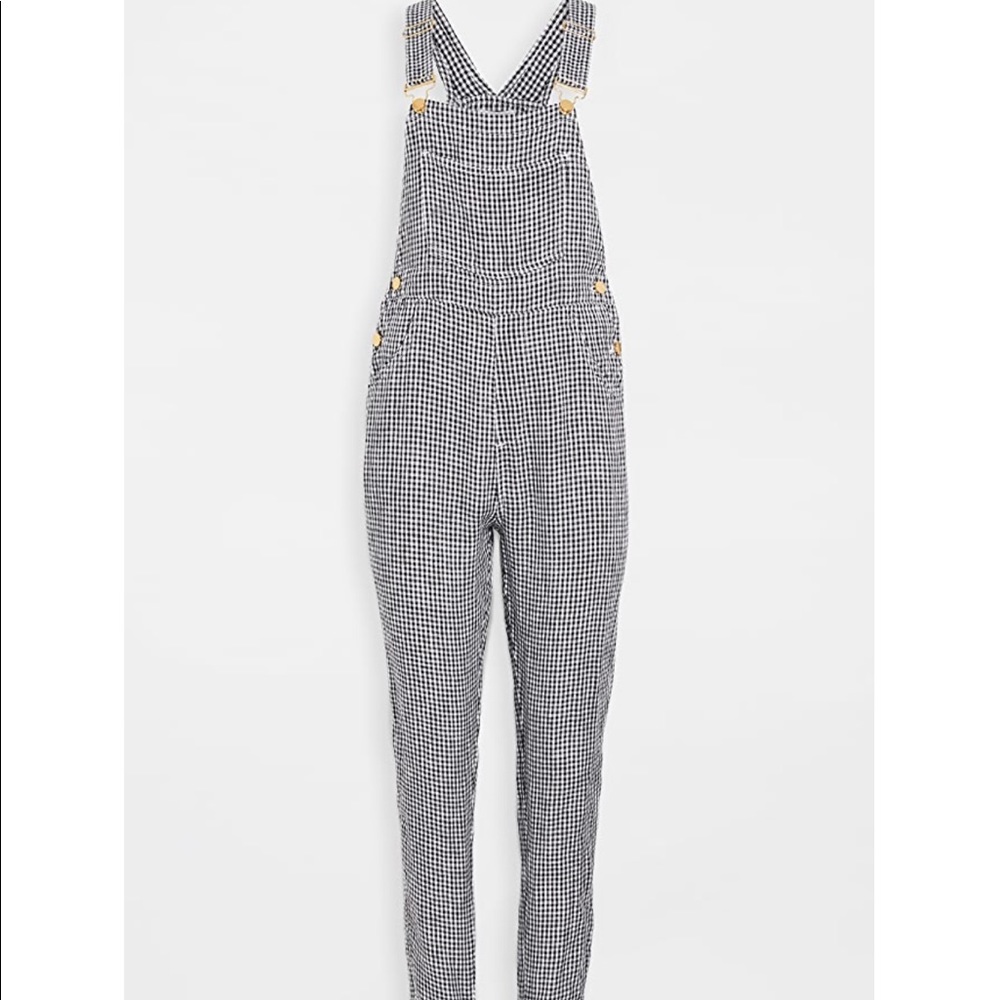 ❤️ WEWOREWHAT GINGHAM OVERALLS SZ SMALL ❤️